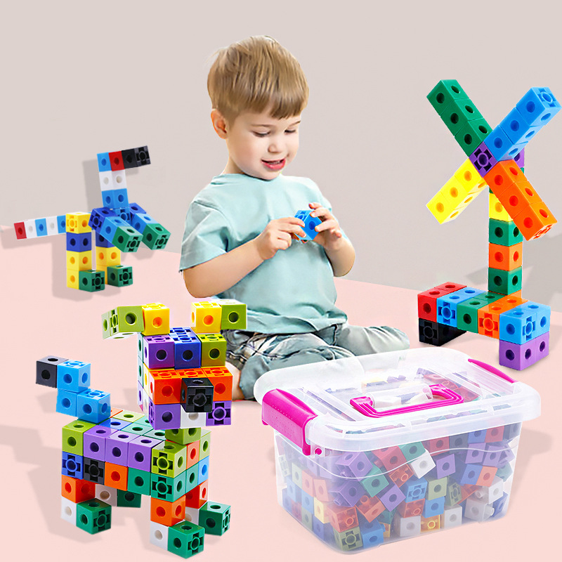 Math Manipulative Set - ชุดลูกบาศก์เชื่อมต่อสำหรับคณิตศาสตร์ 100 ชิ้น ของเล่นเสริมพัฒนาการทางคณิตศาสตร์และลูกบาศก์สำหรับเด็กอายุ 5 ปีขึ้นไป