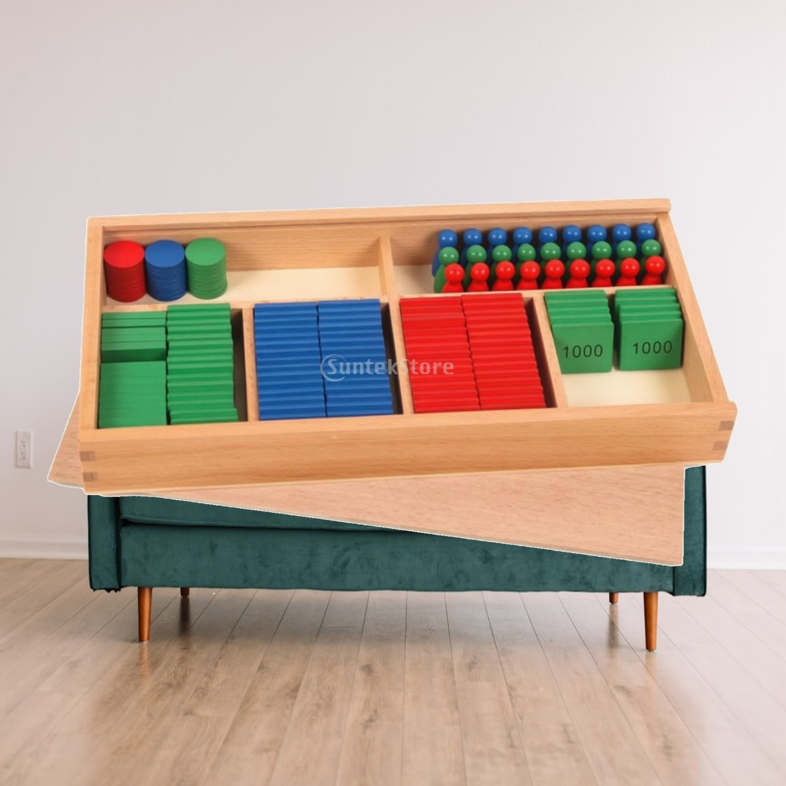 Math Manipulative Set - บล็อกตัวเลขสำหรับฝึกทักษะคณิตศาสตร์ ของเล่นคณิตศาสตร์แบบใช้งานจริงพร้อมถาด ชุดสัมผัสสีสันสดใสสำหรับเด็กก่อนวัยเรียน การเรียนที่บ้าน และห้องเรียน