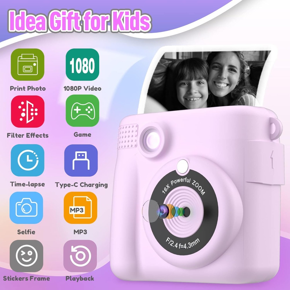 กล้องพิมพ์ทันทีสําหรับเด็ก, กล - Kids Education Video บทวิจารณ์และราคา