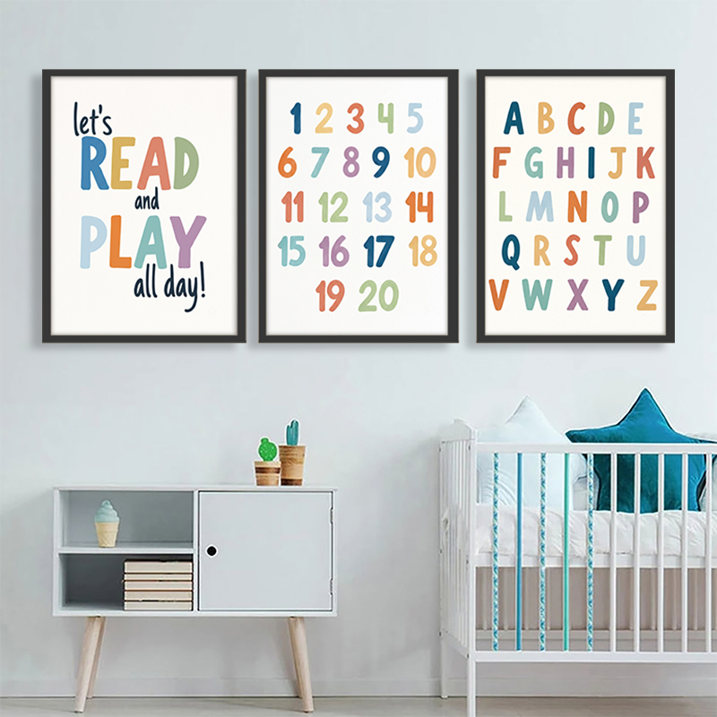 ชุดภาพวาดผ้าใบตัวอักษรและตัวเล - Kids Education Quote บทวิจารณ์และราคา