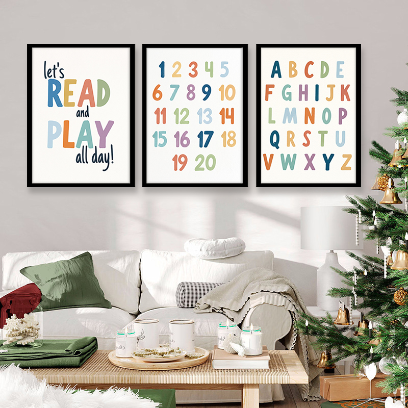 ชุดภาพวาดผ้าใบตัวอักษรและตัวเล - Kids Education Quote บทวิจารณ์และราคา