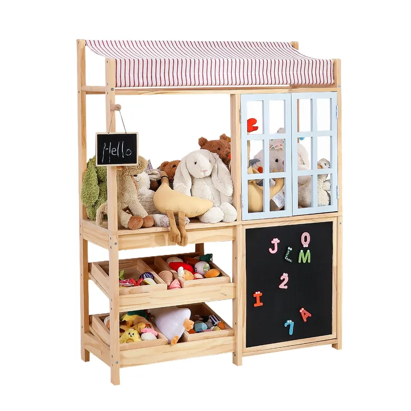 ชั้นวางของเล่นเด็กไม้เนื้อแข็ง - Montessori Shelf Toy บทวิจารณ์และราคา