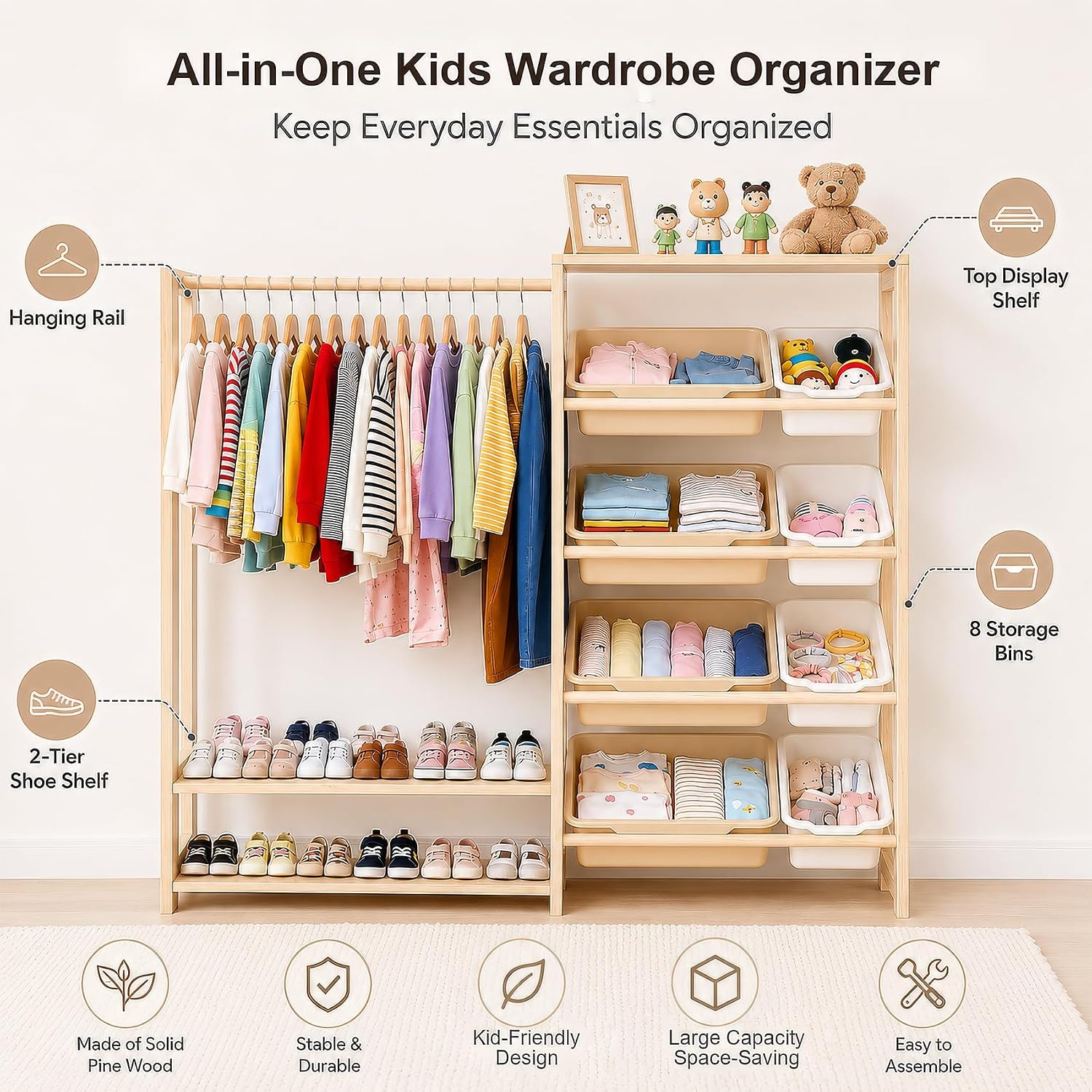 ตู้เสื้อผ้าและที่เก็บของเล่นสำ - Montessori Shelf Toy บทวิจารณ์และราคา