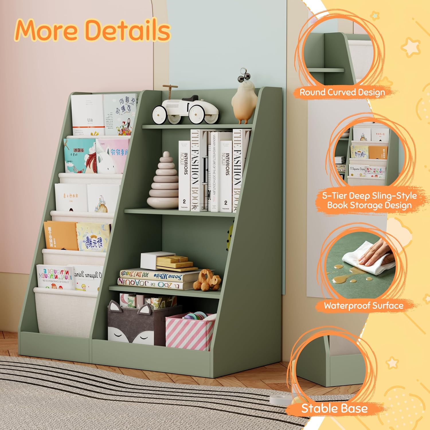 ชั้นวางหนังสือและที่เก็บของเล่ - Montessori Shelf Toy บทวิจารณ์และราคา